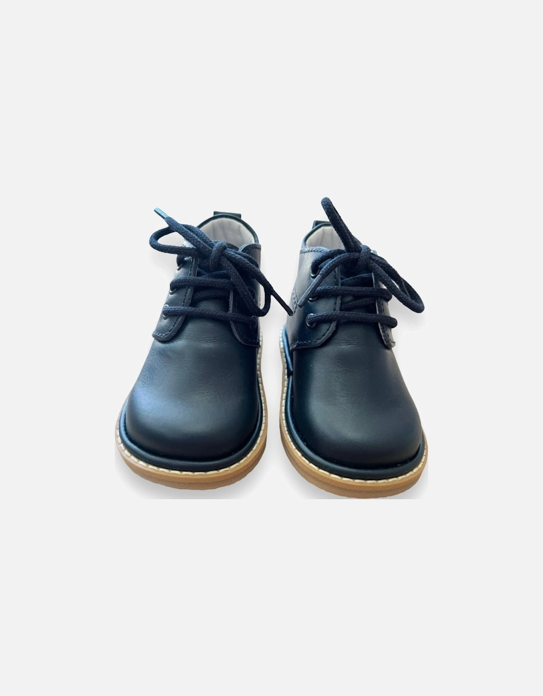 Navy Leather Zachary Lace Up Boots