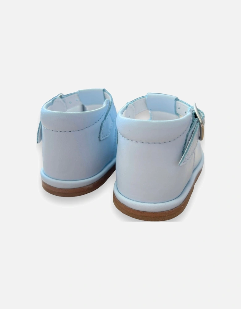 Blue Leather Fernando T-Bar Shoes