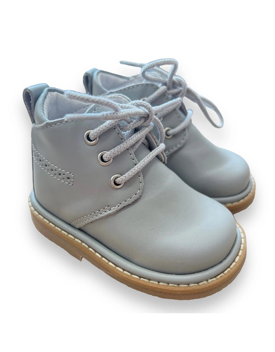 Grey Leather Zachary Lace Up Boots, 6 of 5