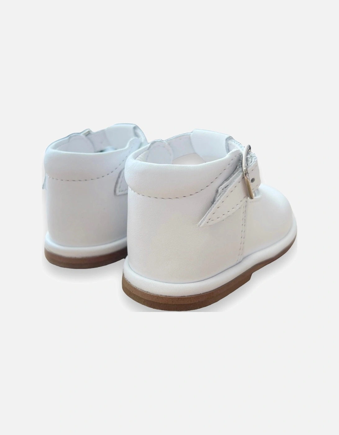 White Leather Fernando T-Bar Shoes