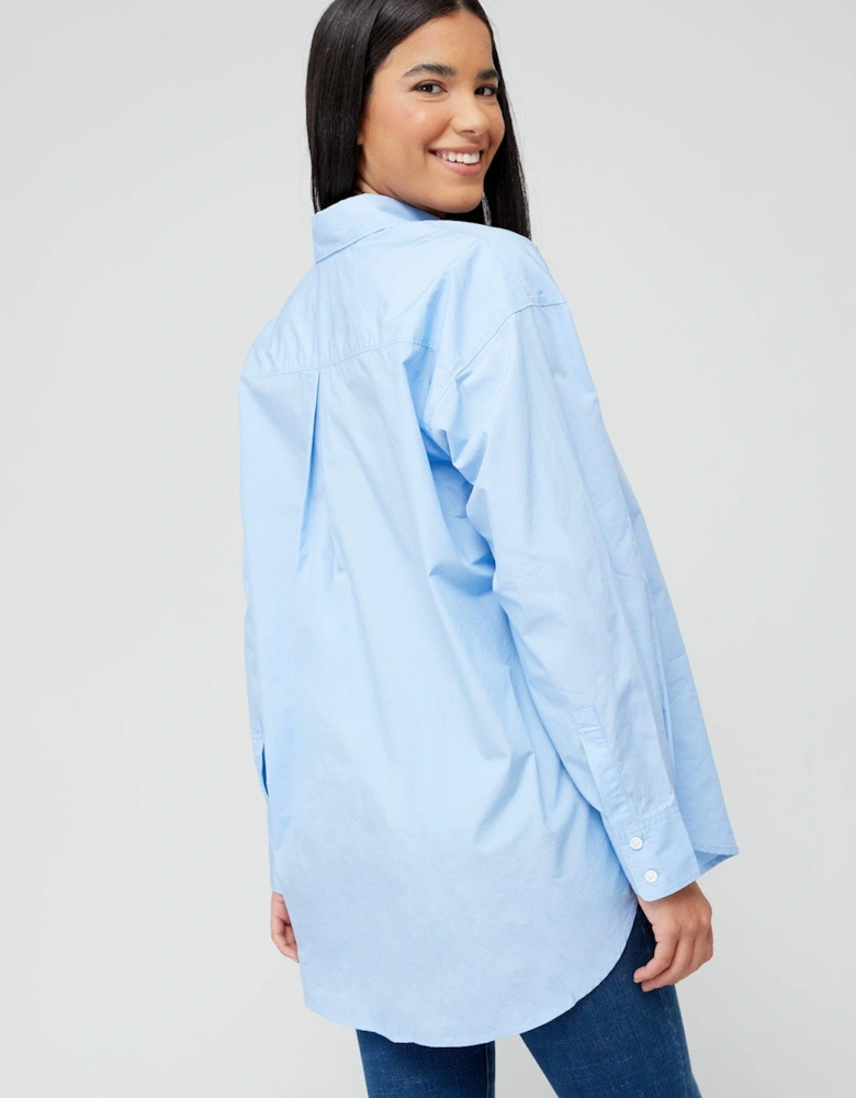 Nola Oversized Shirt - Serenity Blue