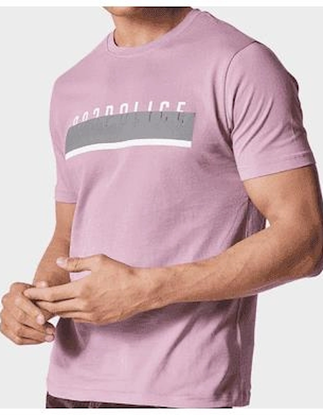 Bassa Cotton Colour Block Logo Pink T-Shirt