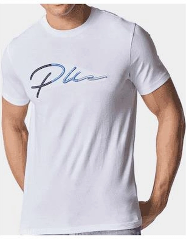 Tino Cotton Embroidered Signature White T-Shirt