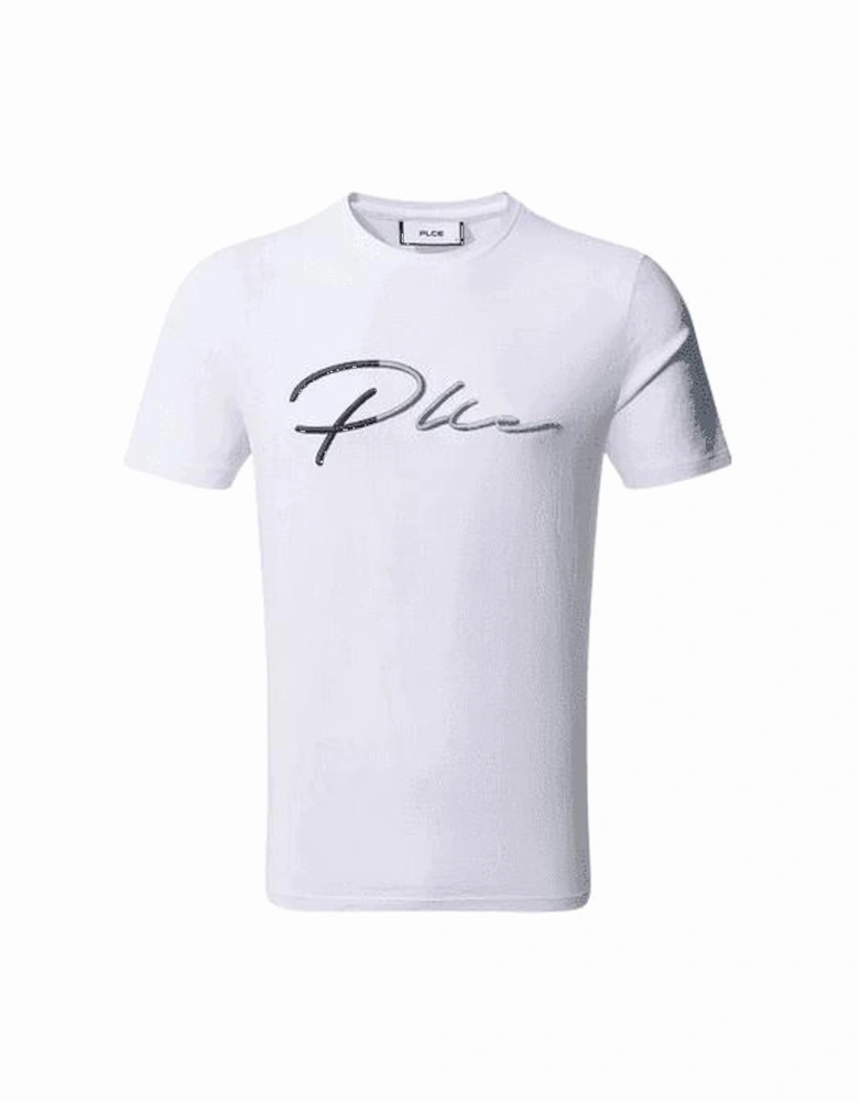 Tino Cotton Embroidered Signature White T-Shirt