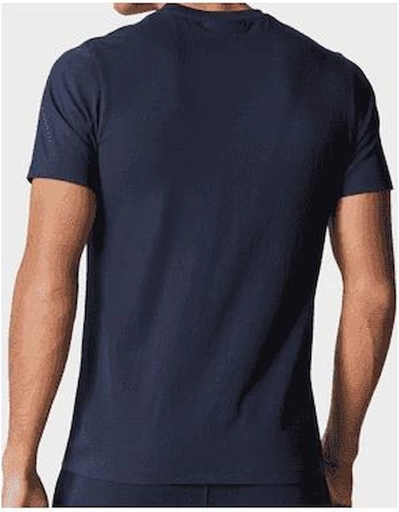 Tino Cotton Embroidered Signature Navy T-Shirt
