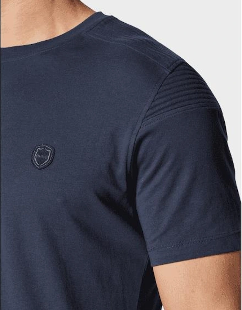 Carro Cotton Badge Logo Navy T-Shirt
