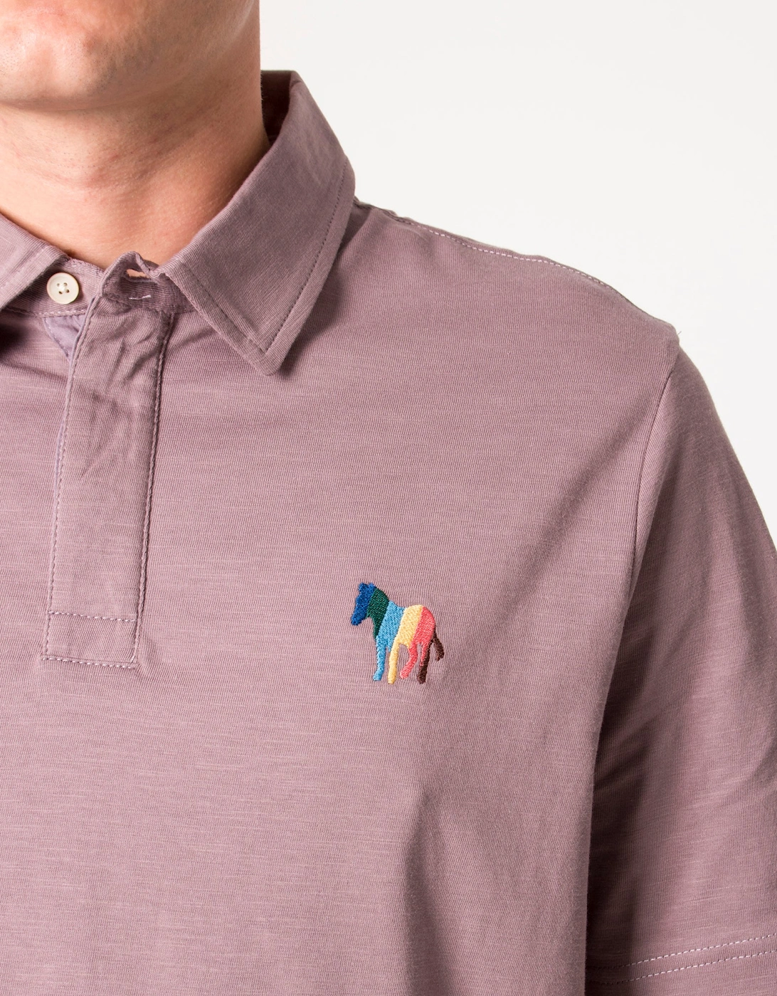 Broad Stripe Zebra Logo Polo Shirt