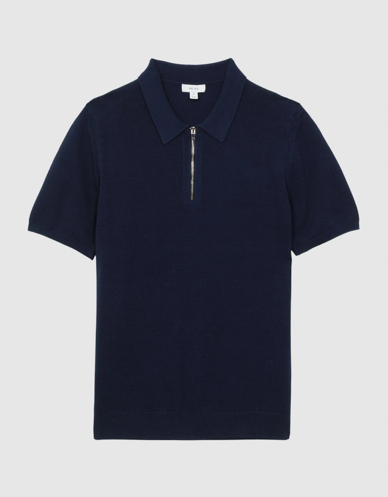 Knitted Half-Zip Polo T-Shirt