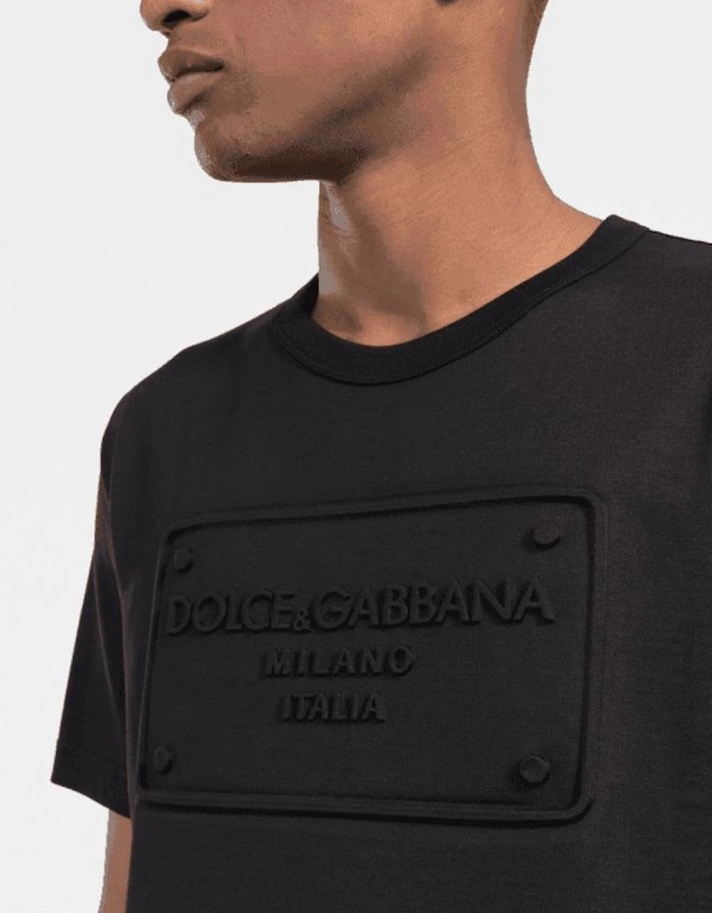 Embossed Plaque T Shirt Black