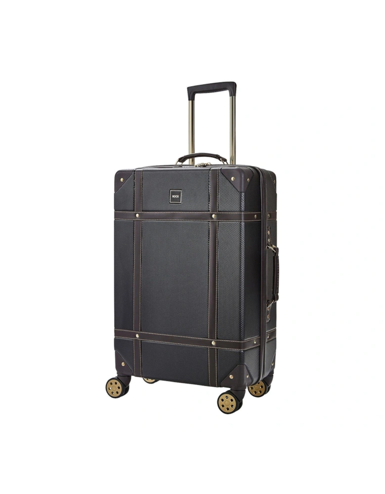 Vintage Medium 8-Wheel Suitcase - Black