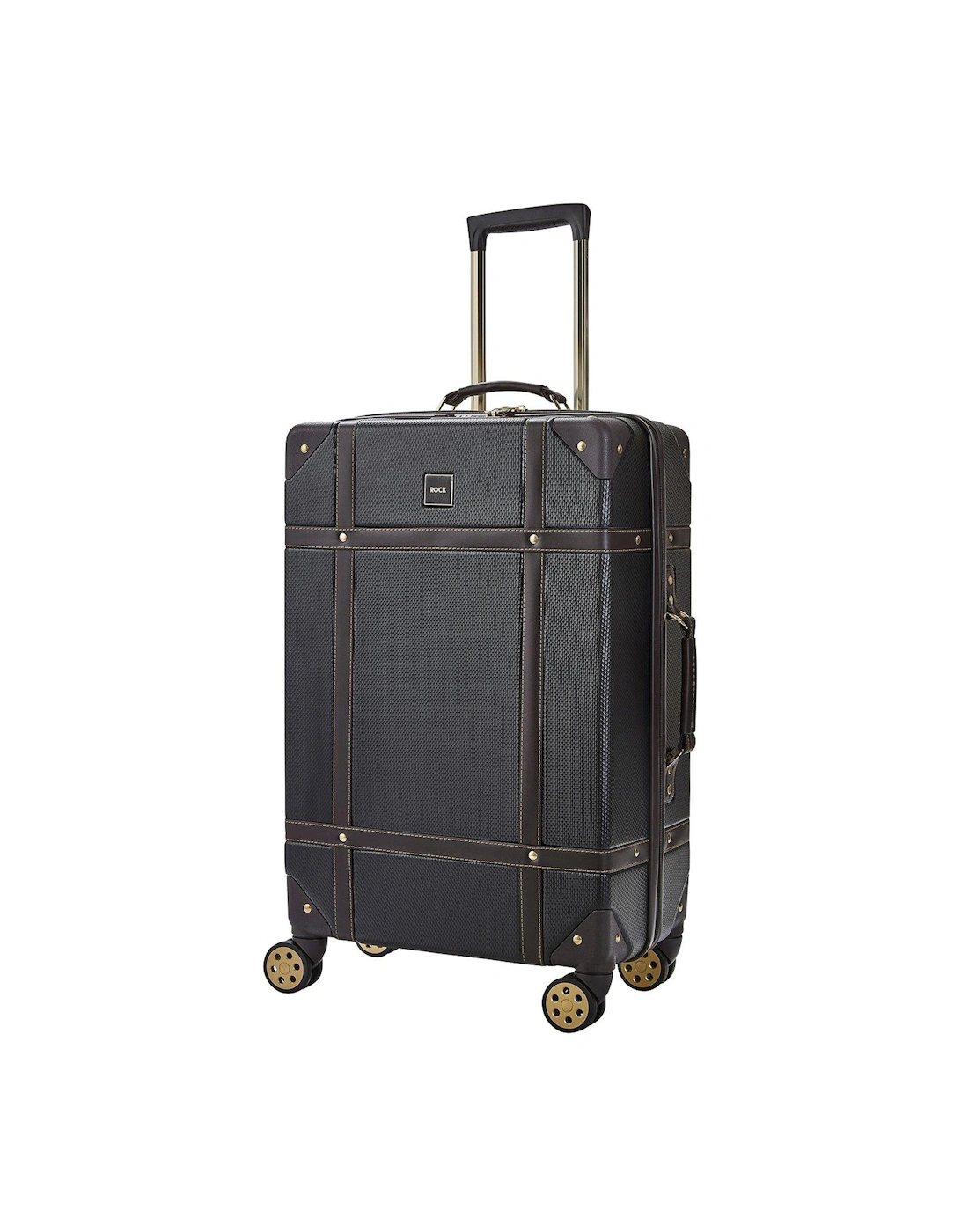 Vintage Medium 8-Wheel Suitcase - Black, 3 of 2