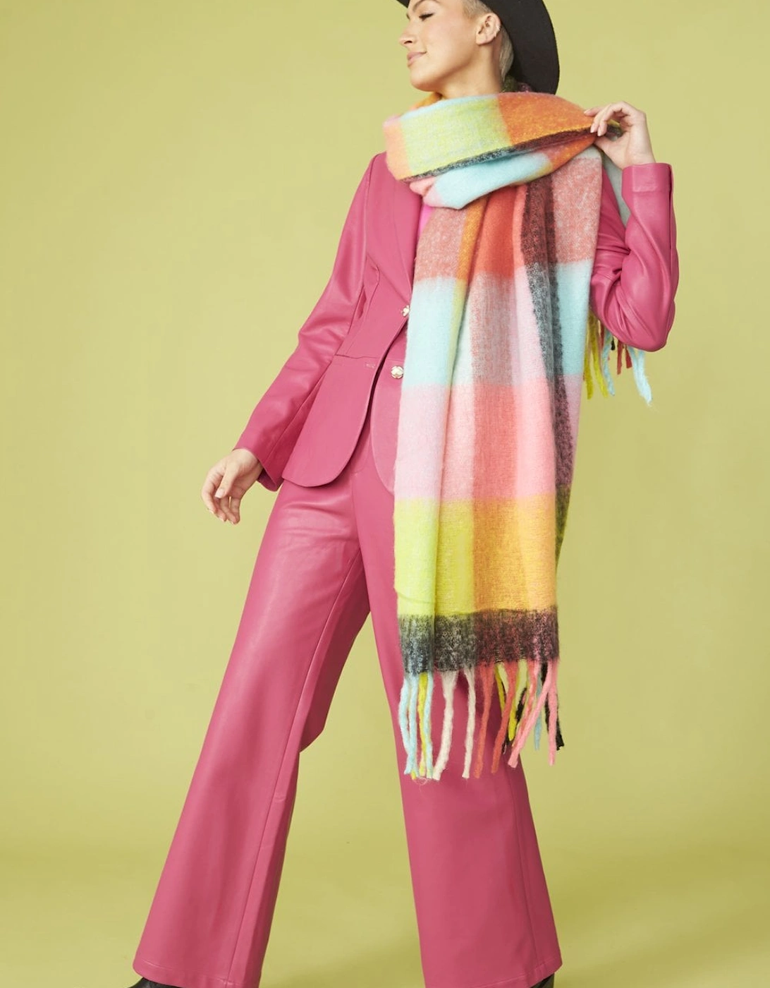 Oversized Multi Coloured  Cashmere and Wool Scarf