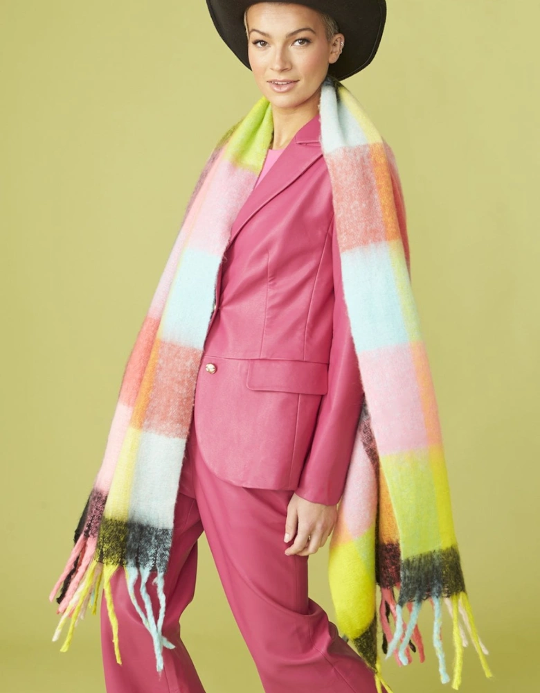 Oversized Multi Coloured  Cashmere and Wool Scarf