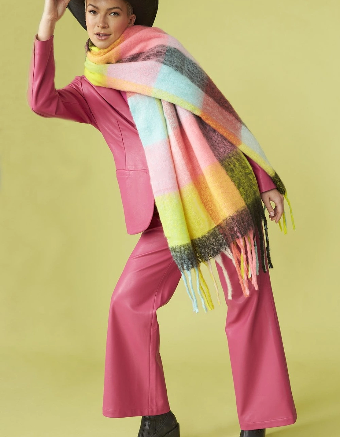 Oversized Multi Coloured  Cashmere and Wool Scarf, 5 of 4