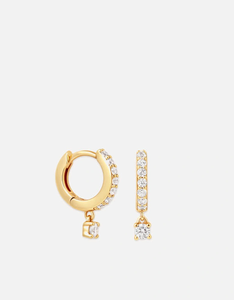 Crystal Charm Gold-Plated Silver Earrings