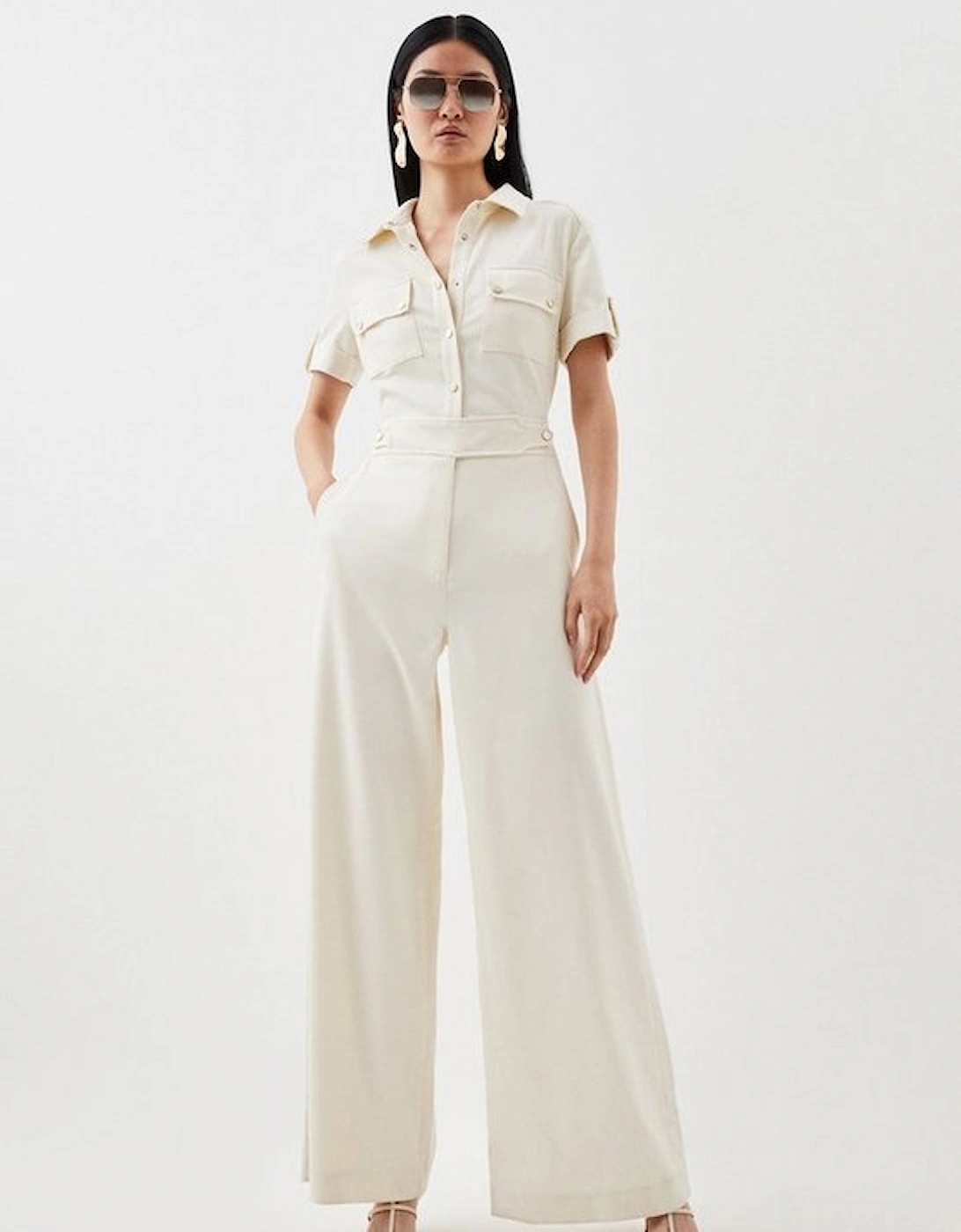 Relaxed Tailored Belted Utility Pocket Jumpsuit, 5 of 4