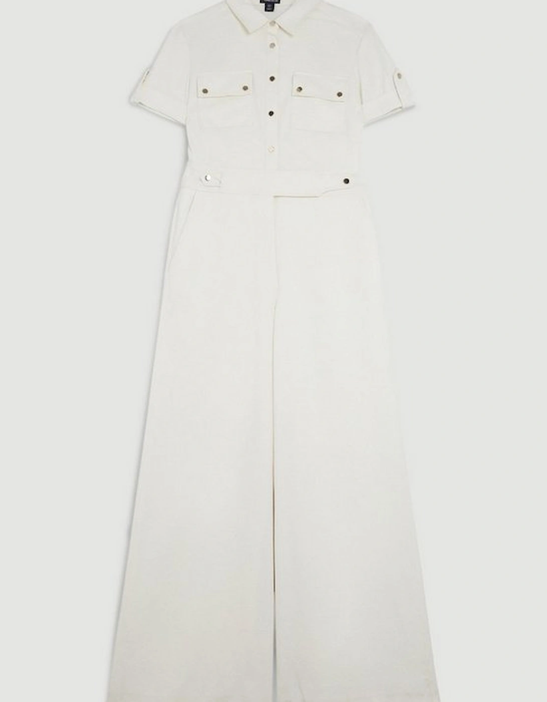 Relaxed Tailored Belted Utility Pocket Jumpsuit