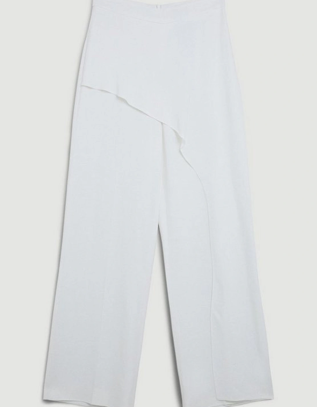 Compact Stretch Viscose Drape Wide Leg Trouser