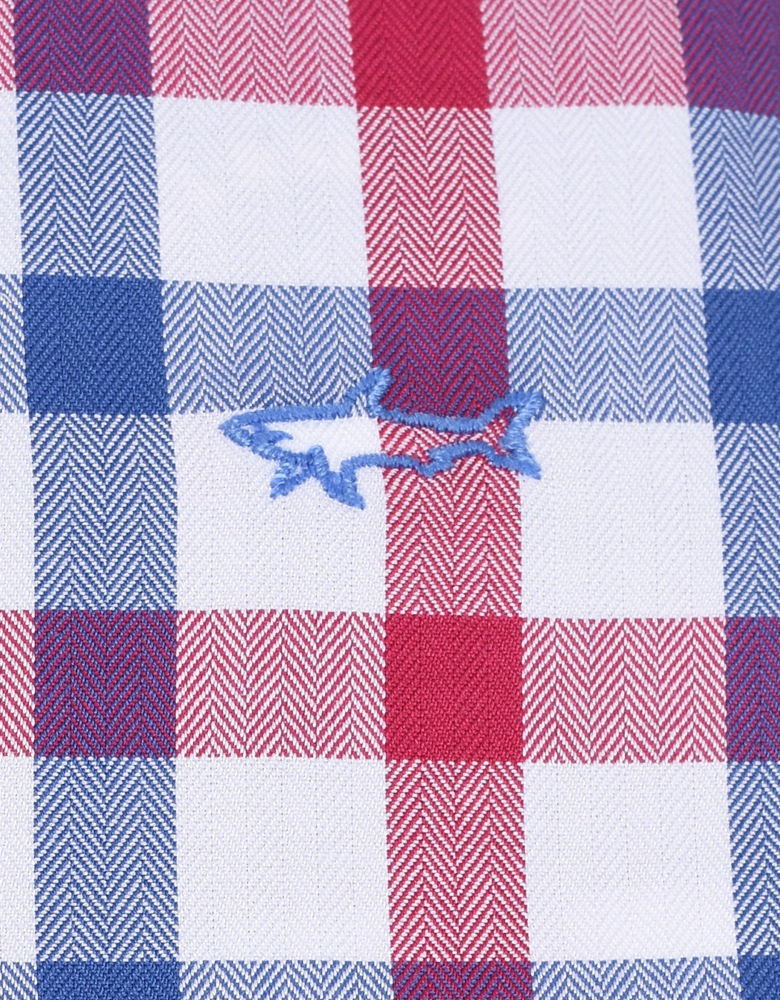 Paul And Shark Long Sleeved Checked Shirt Red/Blue/White