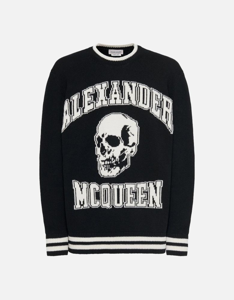 Skull Jacquard Sweater Black