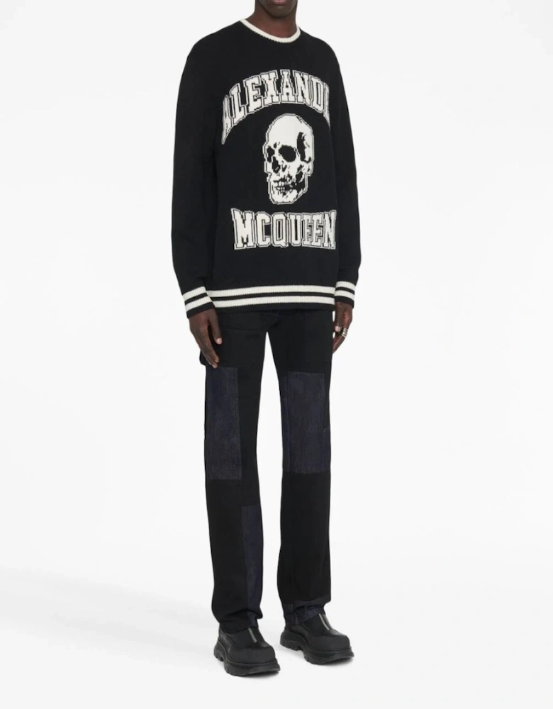Skull Jacquard Sweater Black