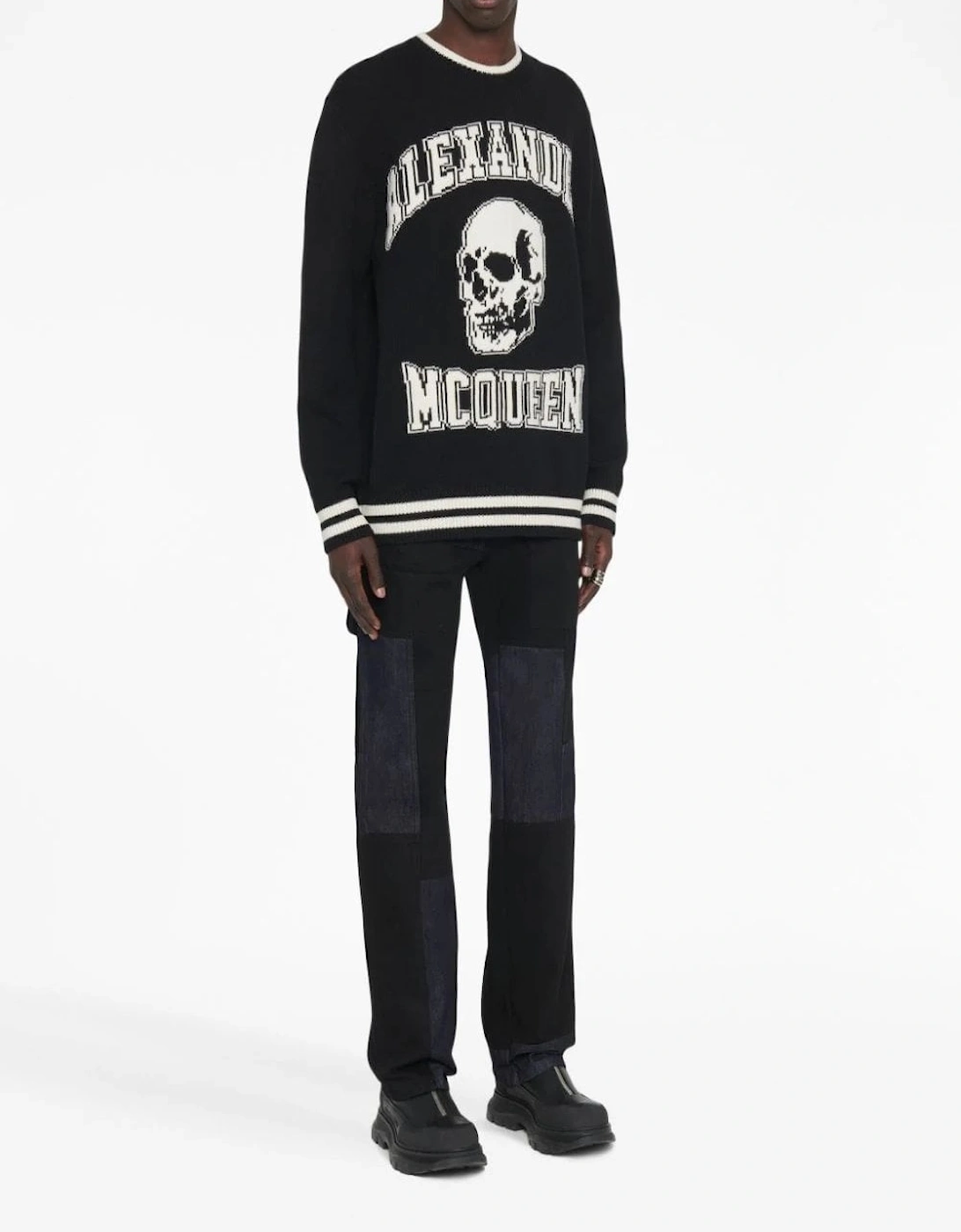 Skull Jacquard Sweater Black