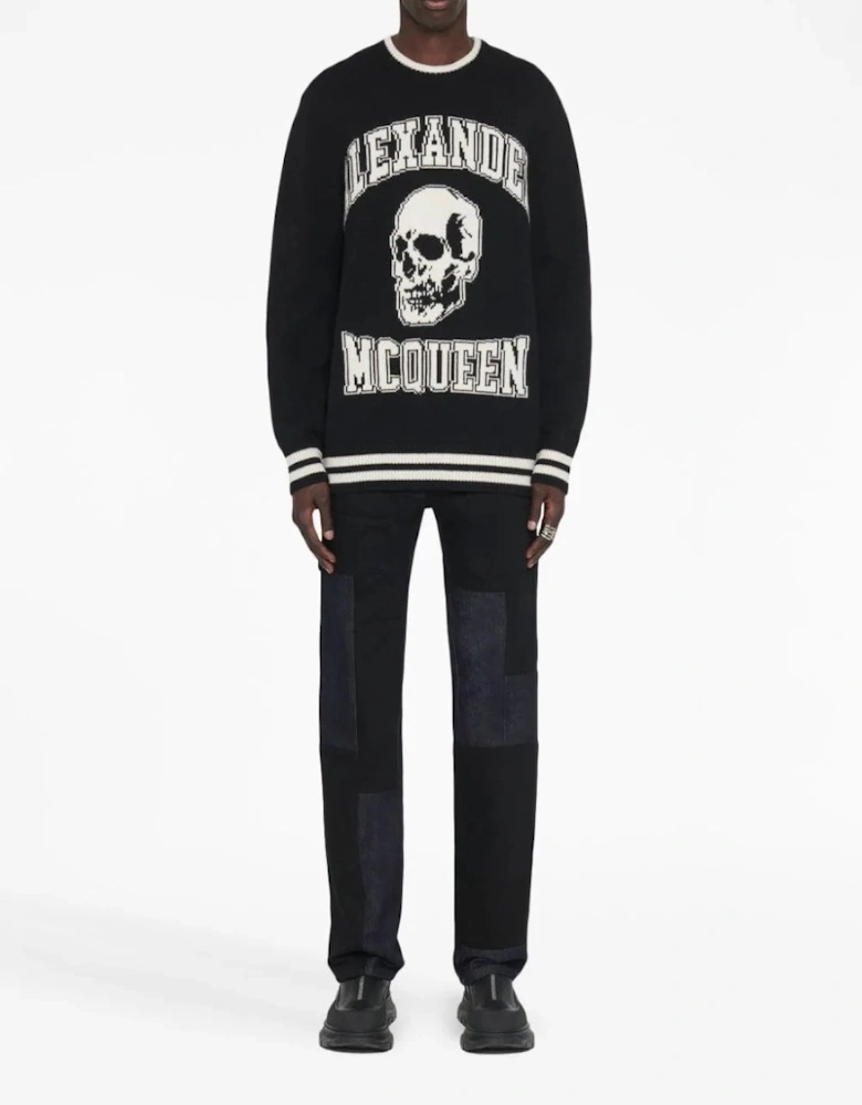 Skull Jacquard Sweater Black