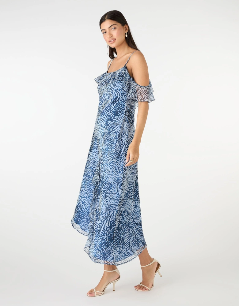 Aracelli Off Shoulder Maxi Dress in Blue