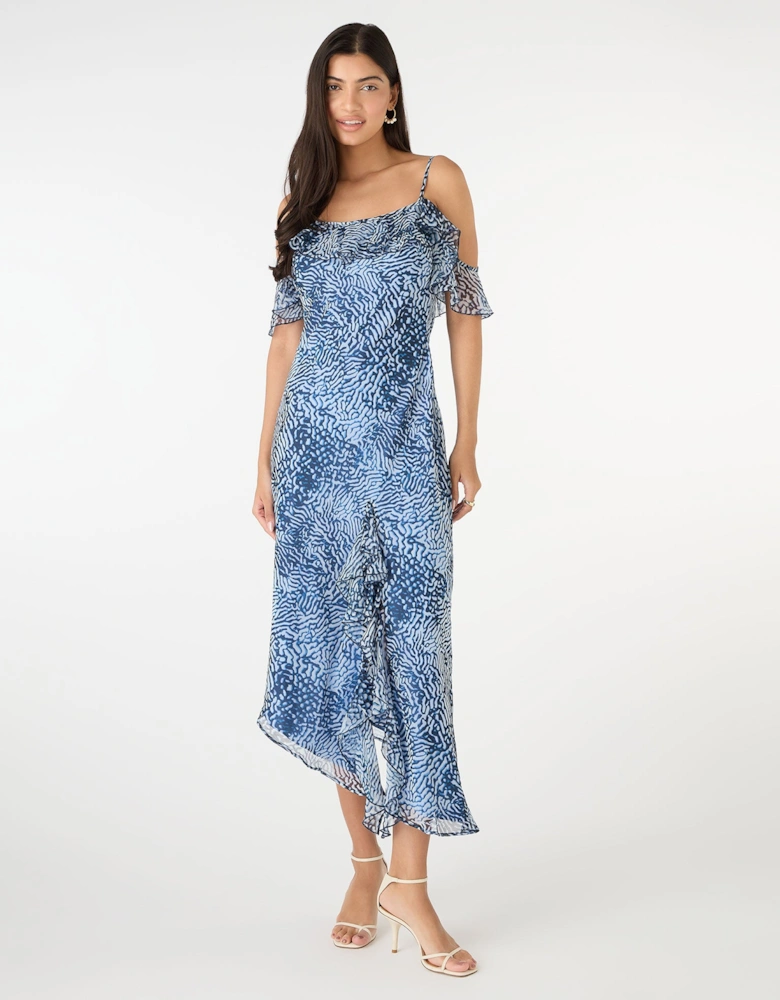 Aracelli Off Shoulder Maxi Dress in Blue