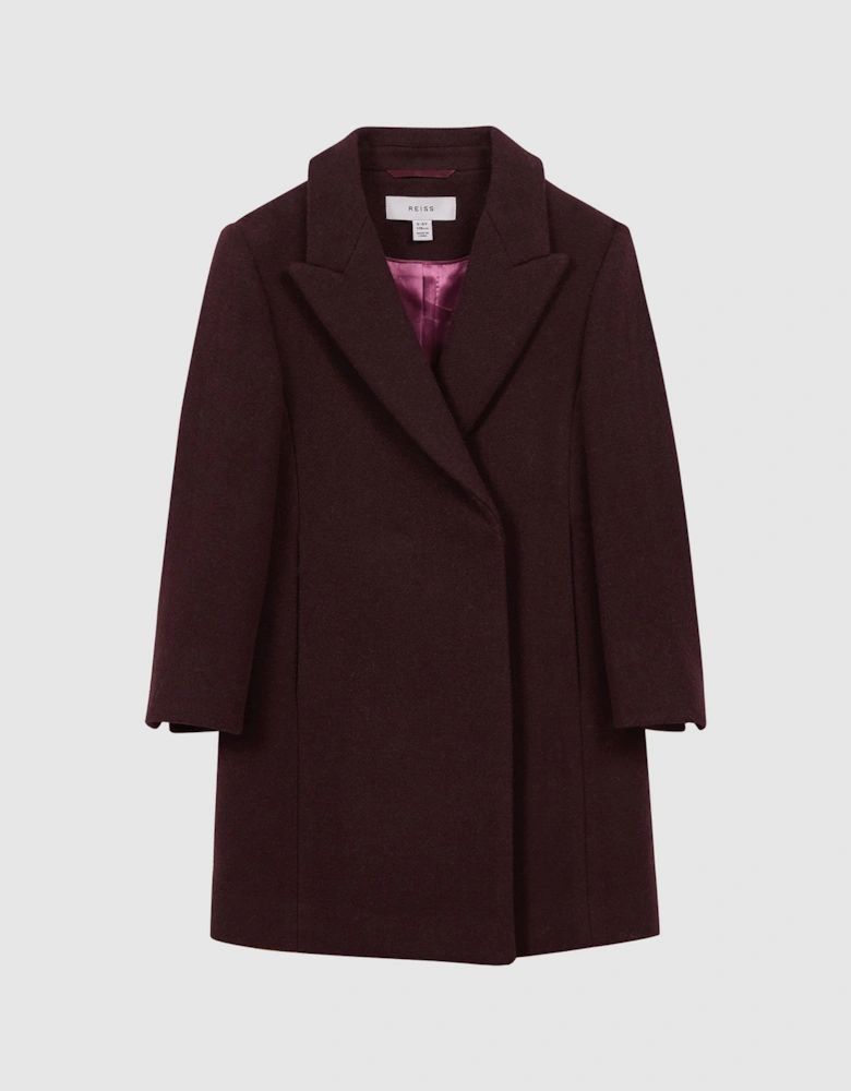 Mid Length Wool Blend Coat