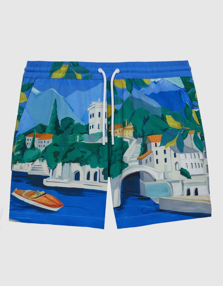 | Ché Bespoke Print Drawstring Swim Shorts