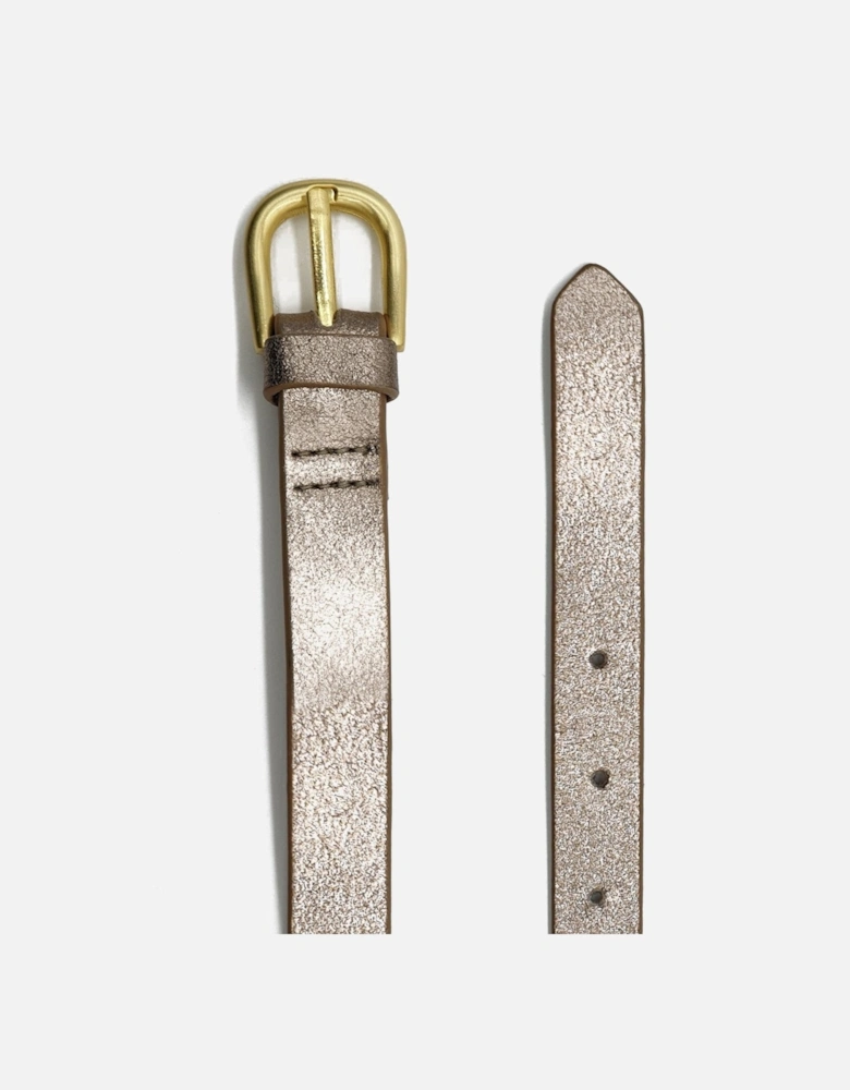 Melena Metallic Leather Belt - Gold
