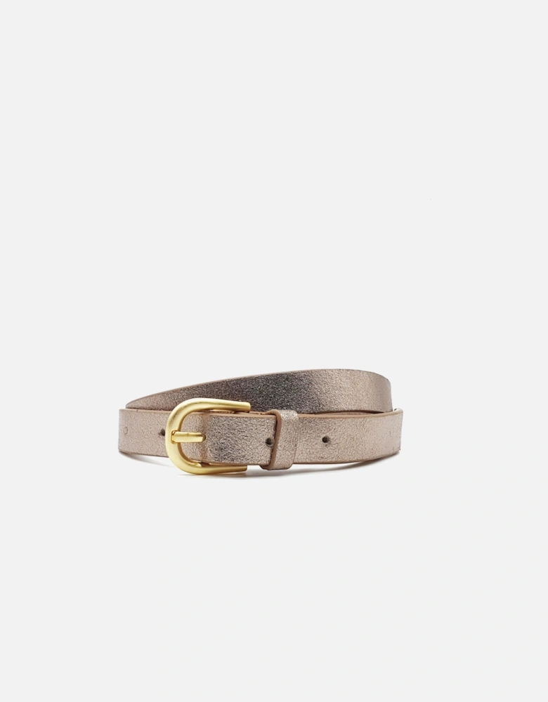 Melena Metallic Leather Belt - Gold