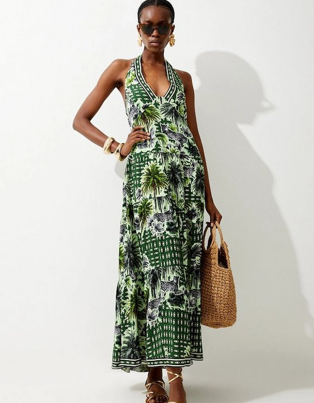 Summer Palm Tiered Maxi Dress, 5 of 4