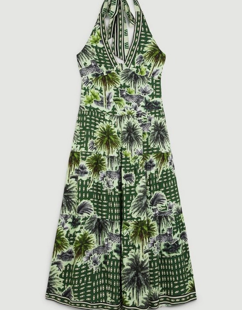 Summer Palm Tiered Maxi Dress