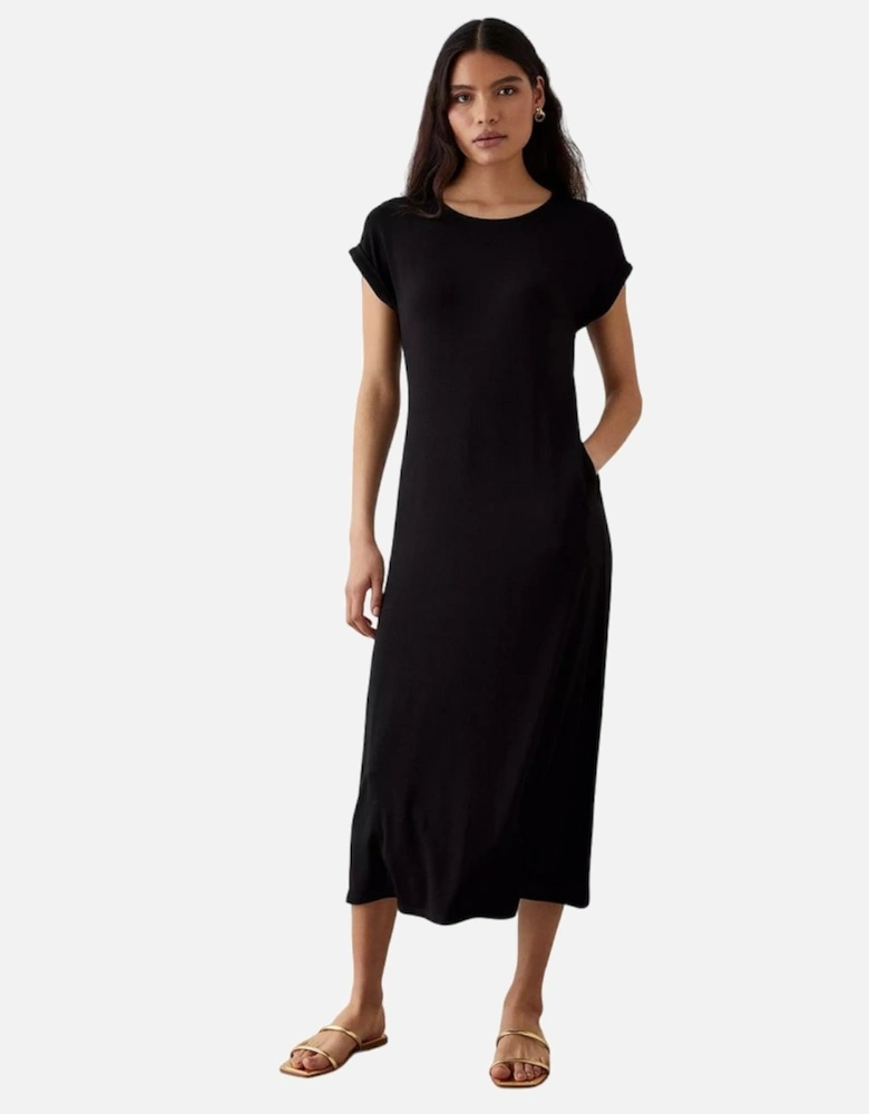 Womens/Ladies Column Pocket Midi Dress