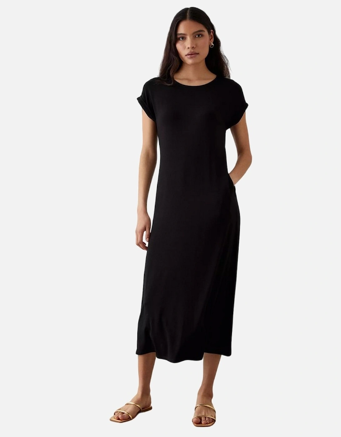 Womens/Ladies Column Pocket Midi Dress, 4 of 3