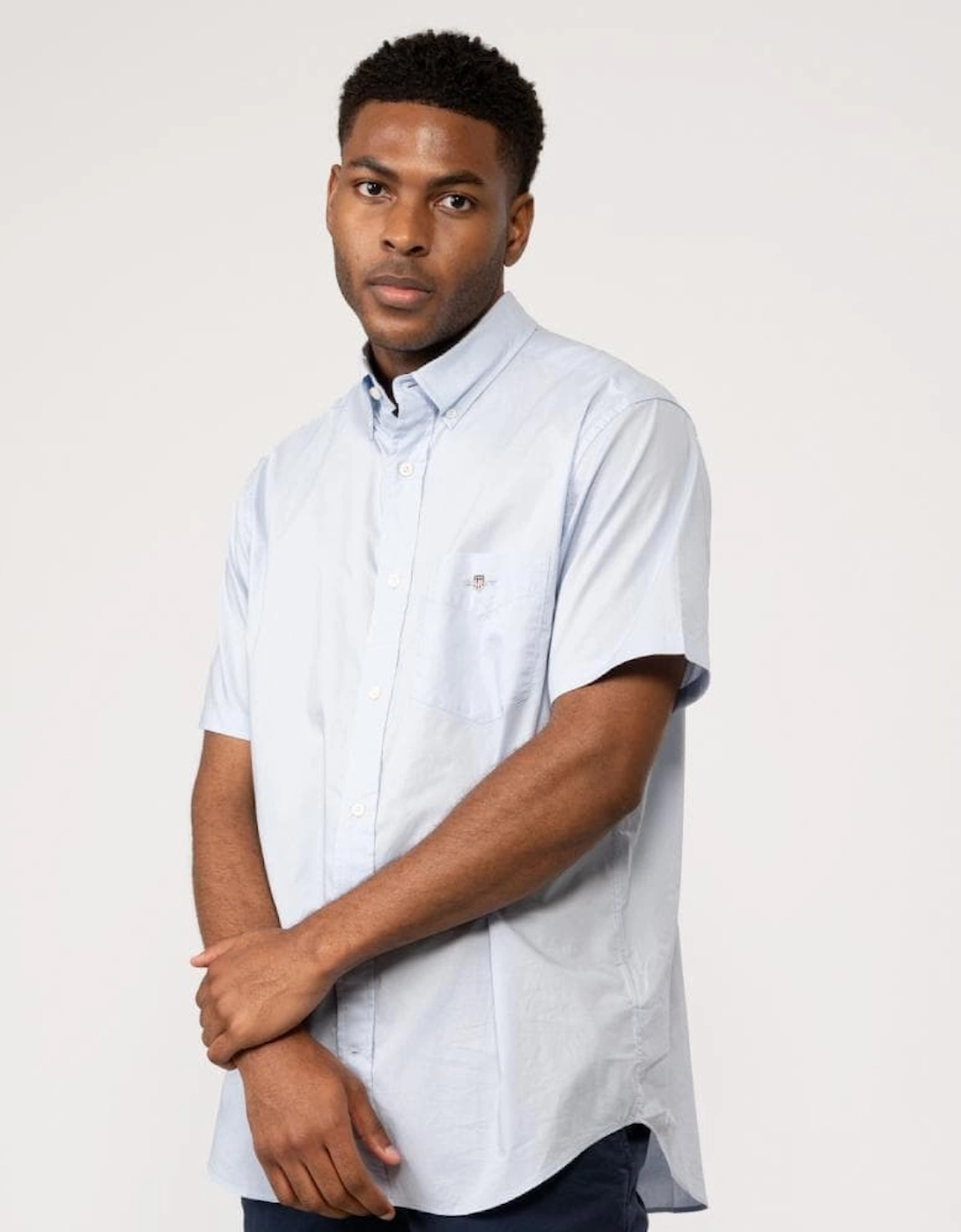 Mens Regular Fit Short Sleeve Poplin Shirt