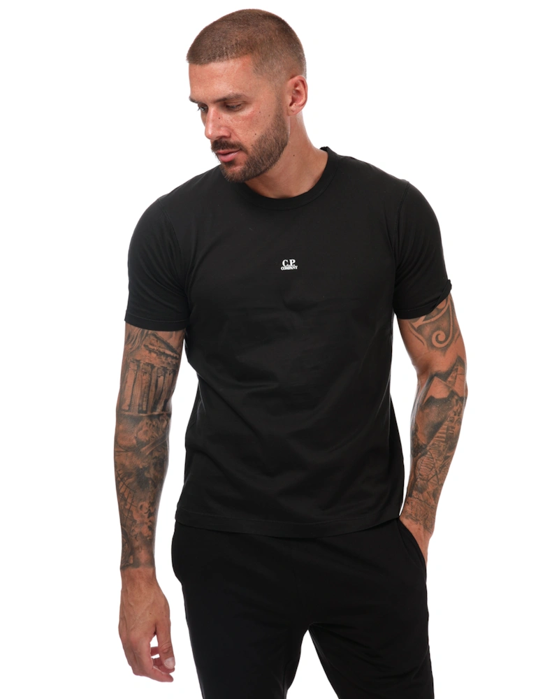 Mens 70/2 Mercerized Twisted Logo T-Shirt