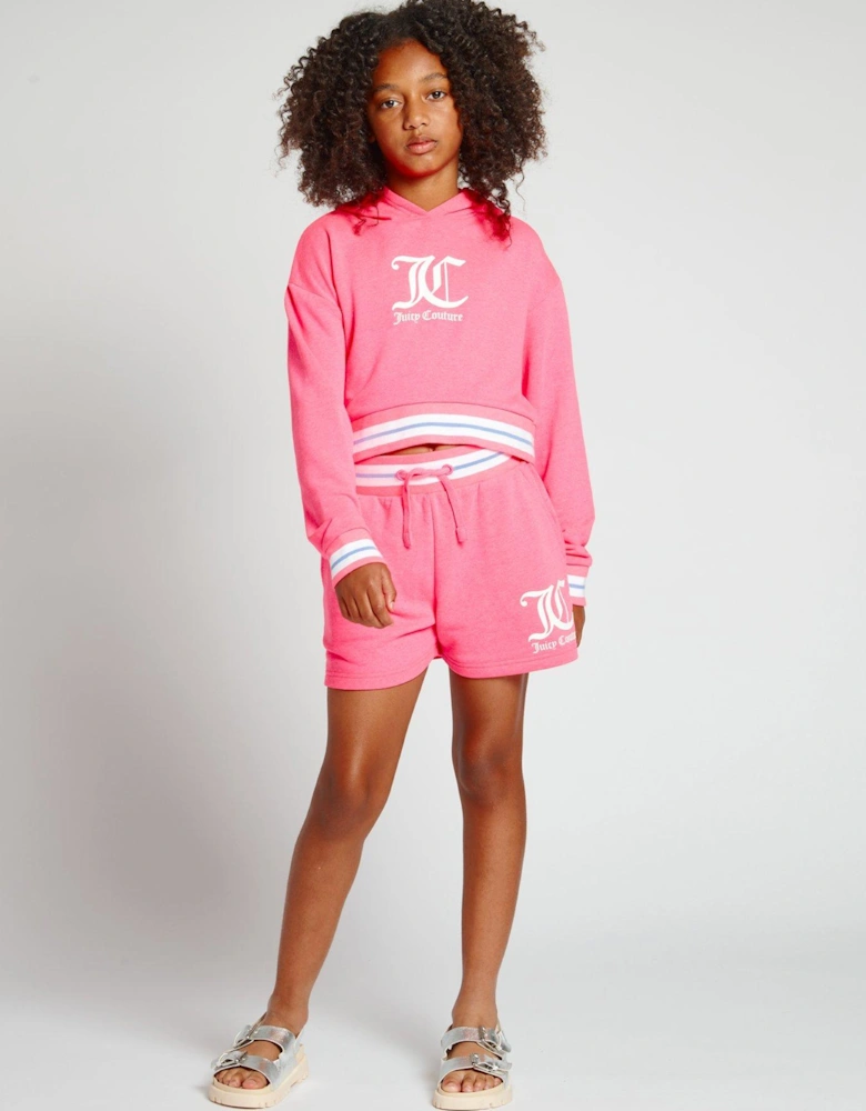 Girls Rib Tipping Sweat Shorts - Summer Neon Pink