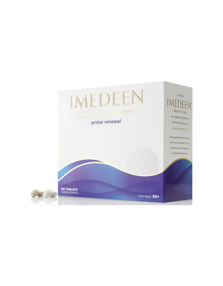 Prime Renewal Beauty & Skin Supplement, contains Vitamin C and Zinc, 120 Tablets, Age 50+ - Imedeen