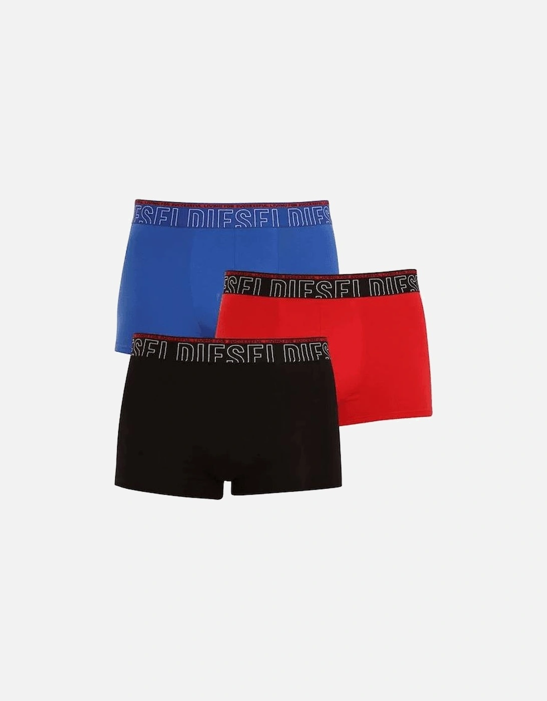 Cotton 3-Pack Black/Red/Blue Boxer Shorts