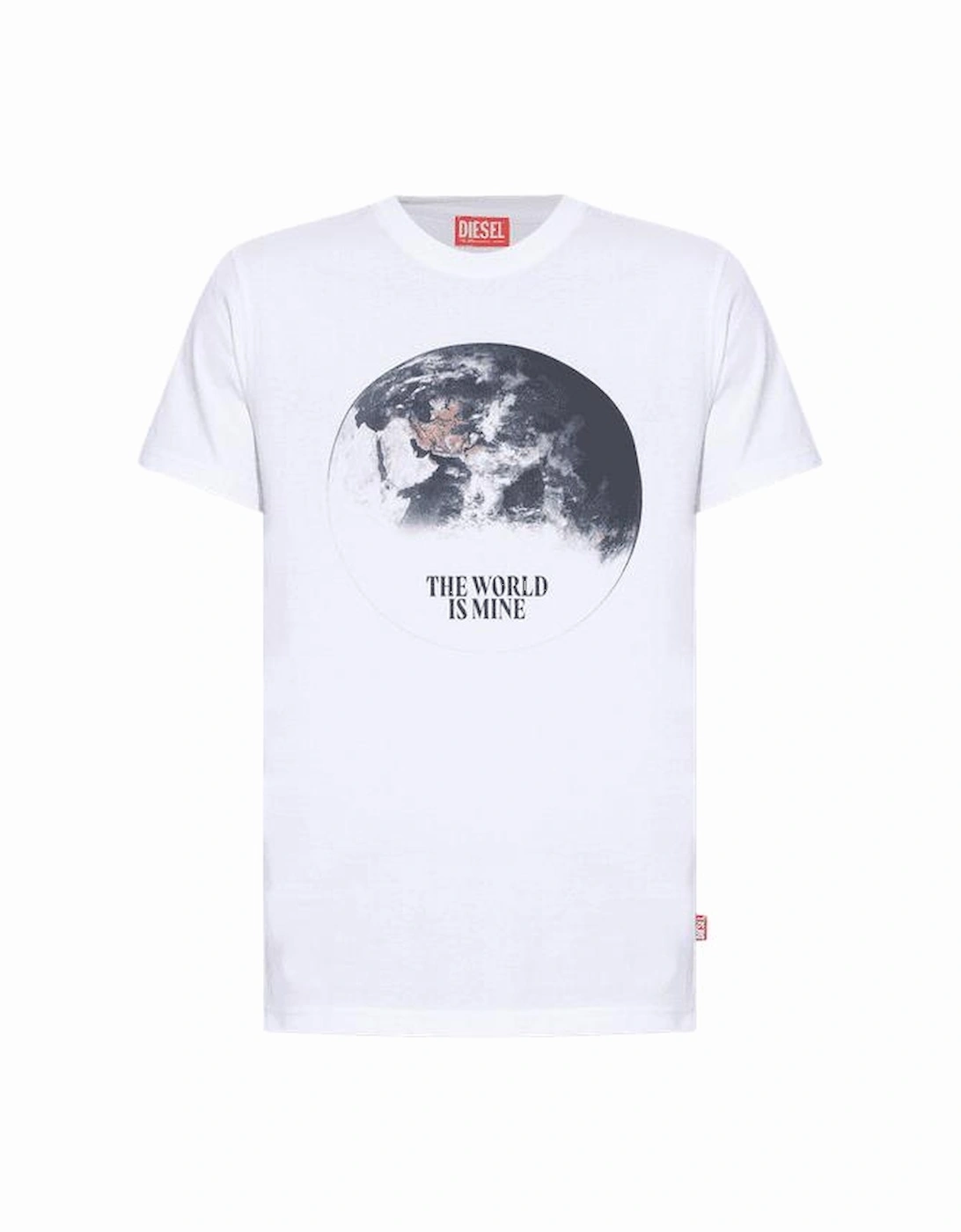 T-Diegor Cotton Planet Earth Print White T-Shirt, 4 of 3