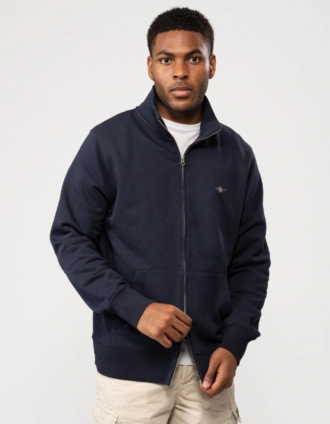 Mens Regular Fit Shield Logo Full Zip Sweatshirt