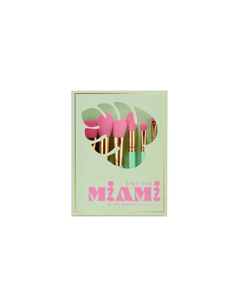 Miami Travel Book 6-Piece Brush Set