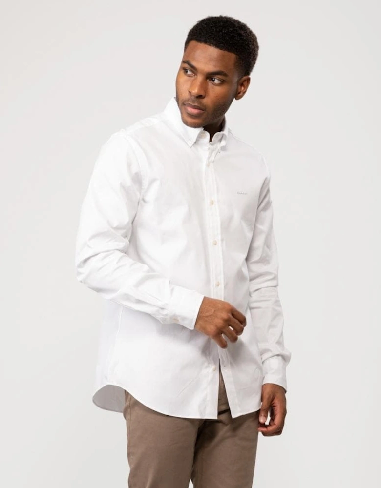 Mens Slim Fit Long Sleeve Pinpoint Oxford Shirt