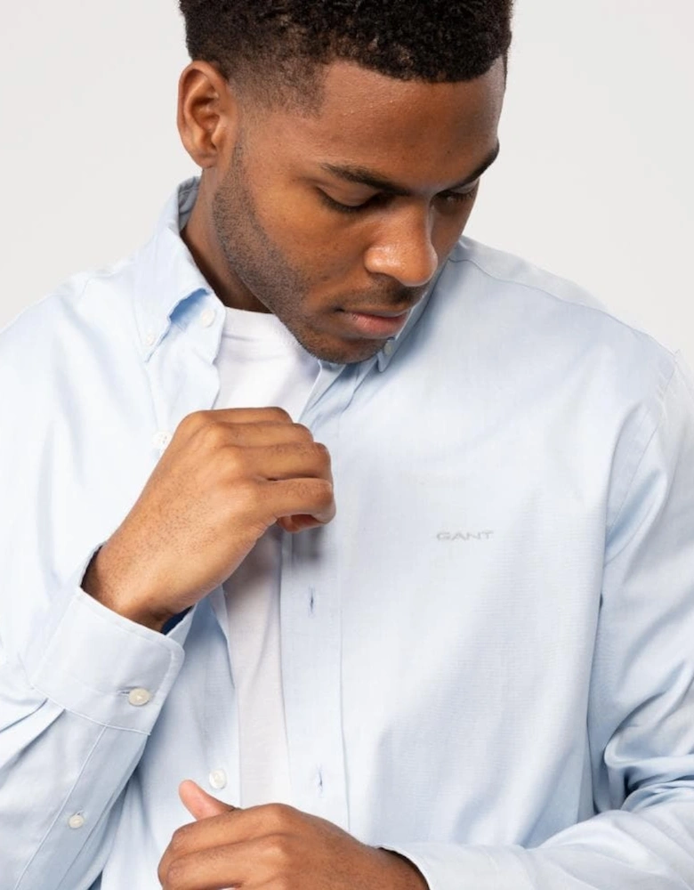Mens Regular Fit Long Sleeve Pinpoint Oxford Shirt