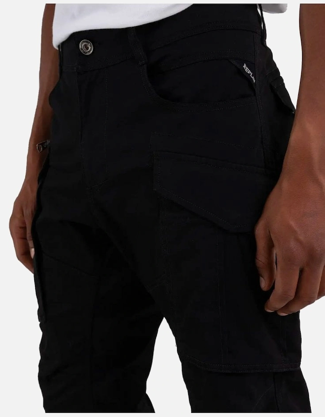 Combat Pants Black With Zip & Pocket Detail 098
