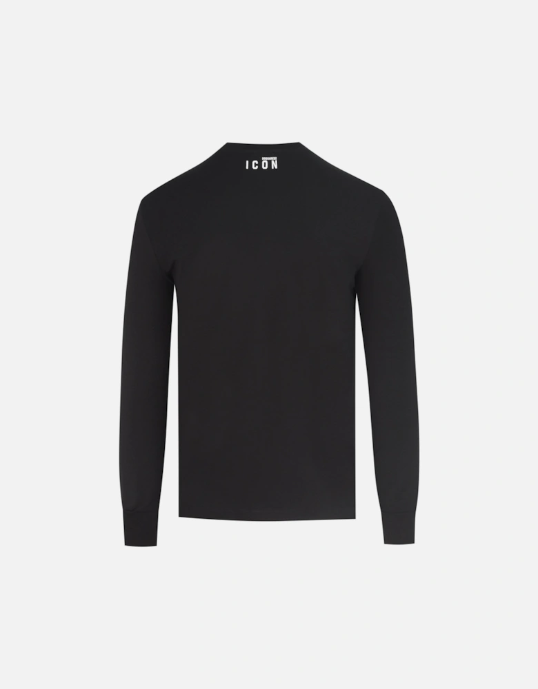 Branded Cotton Long Sleeve T-shirt Black