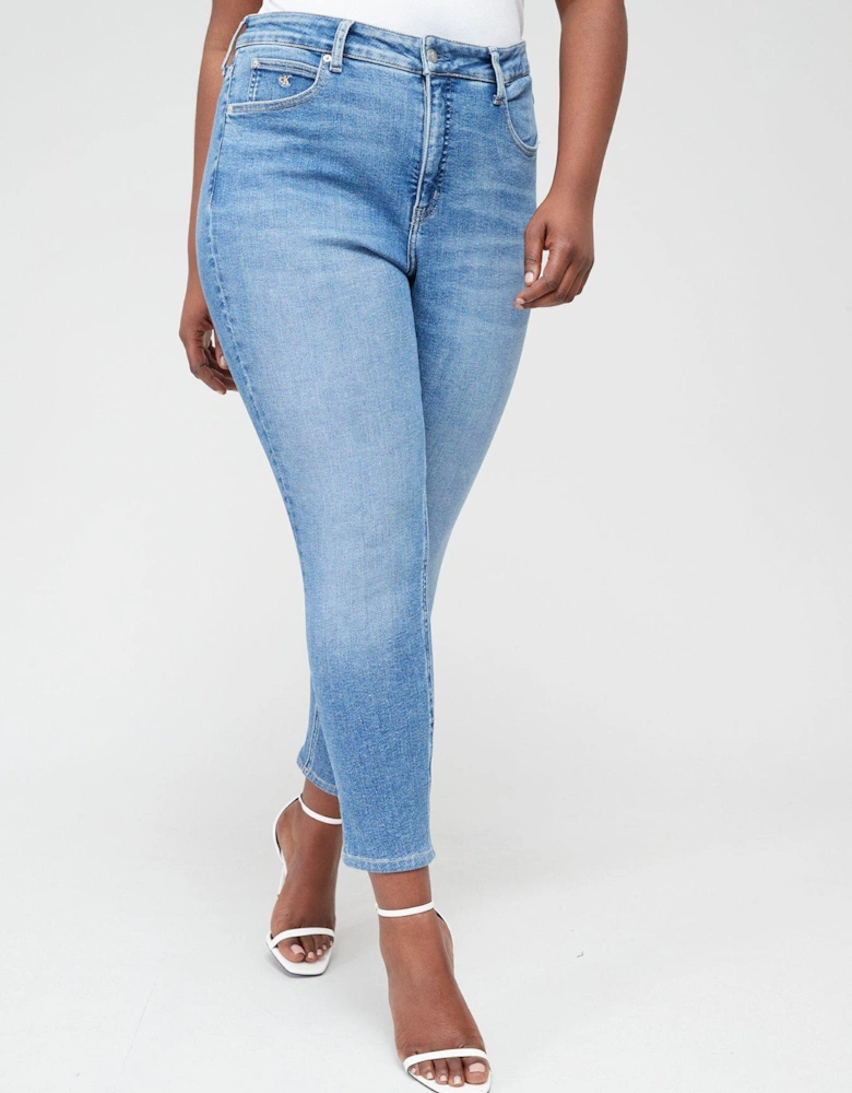 Plus High Rise Skinny Ankle Jean - Blue